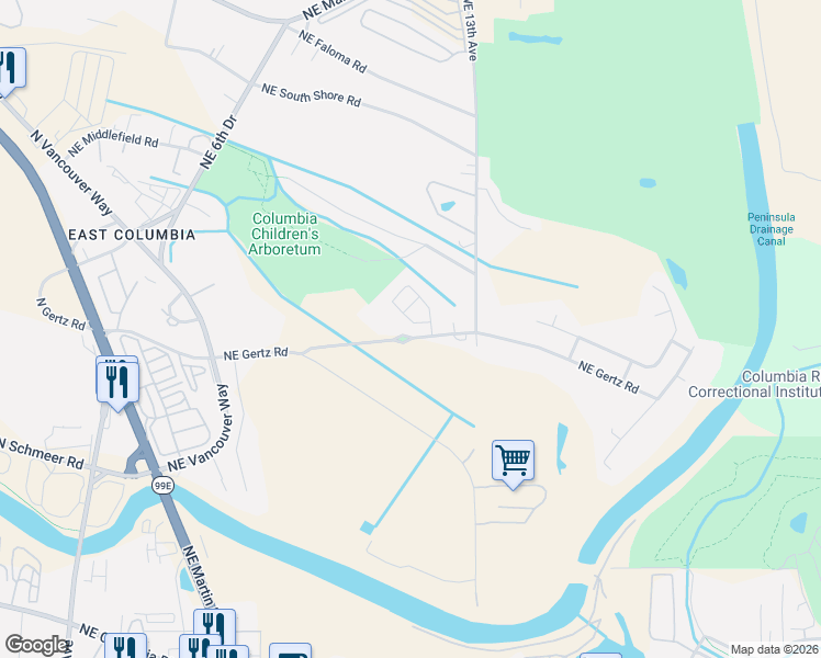 map of restaurants, bars, coffee shops, grocery stores, and more near 1001 Northeast Lija Loop in Portland