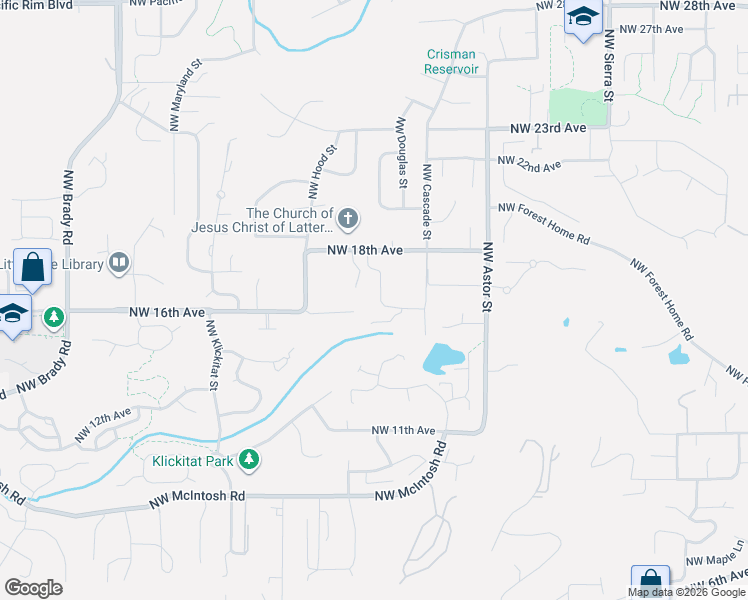 map of restaurants, bars, coffee shops, grocery stores, and more near 1739 Northwest Hancock Drive in Camas