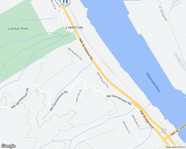 map of restaurants, bars, coffee shops, grocery stores, and more near 9609 Northwest Rosaria Avenue in Portland