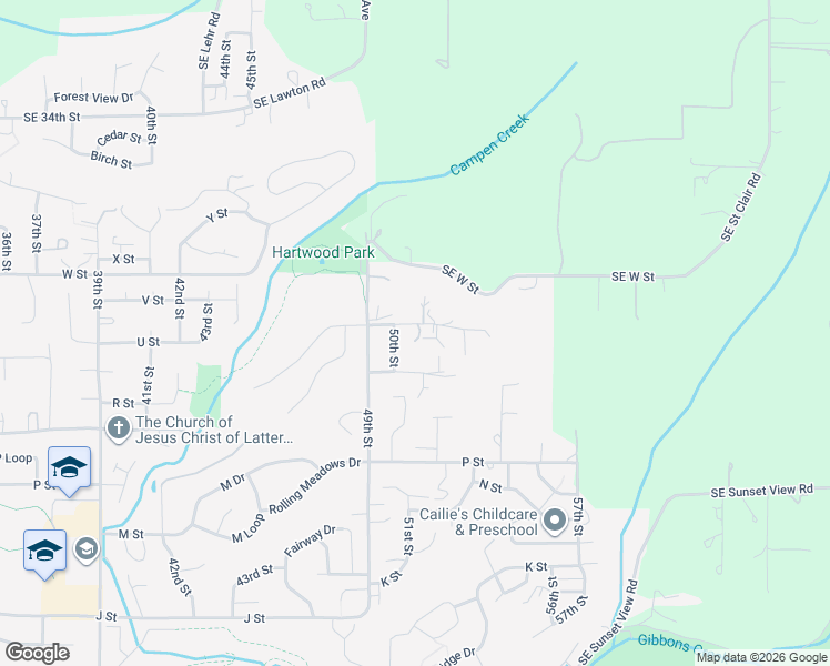 map of restaurants, bars, coffee shops, grocery stores, and more near 5016 U Street in Washougal