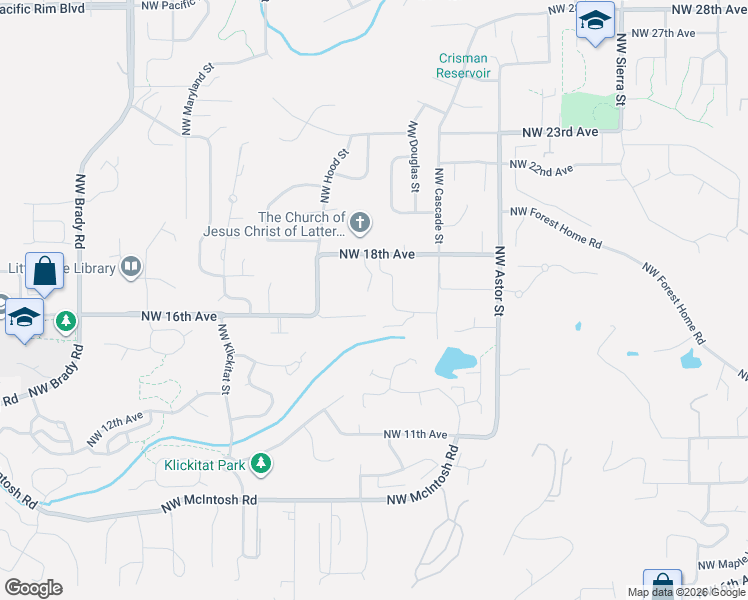 map of restaurants, bars, coffee shops, grocery stores, and more near in Camas