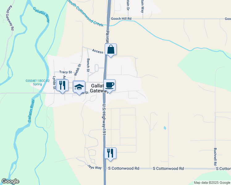 map of restaurants, bars, coffee shops, grocery stores, and more near 4 Rabel Lane in Bozeman