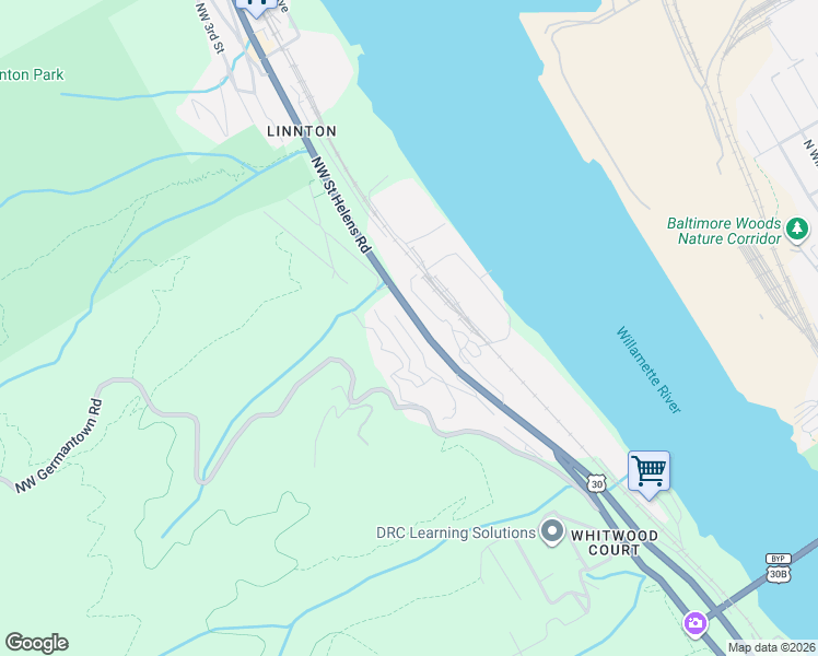 map of restaurants, bars, coffee shops, grocery stores, and more near 9538 Northwest Roseway Avenue in Portland