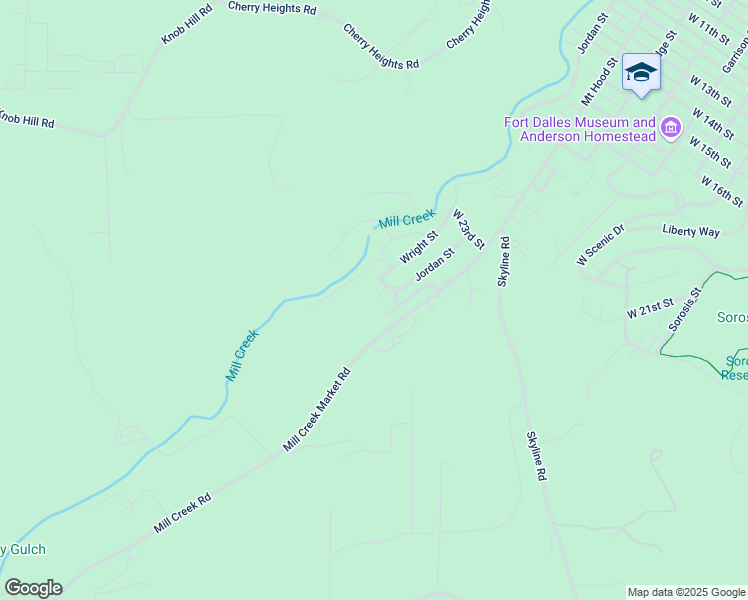 map of restaurants, bars, coffee shops, grocery stores, and more near 2616 Bennett Way in The Dalles