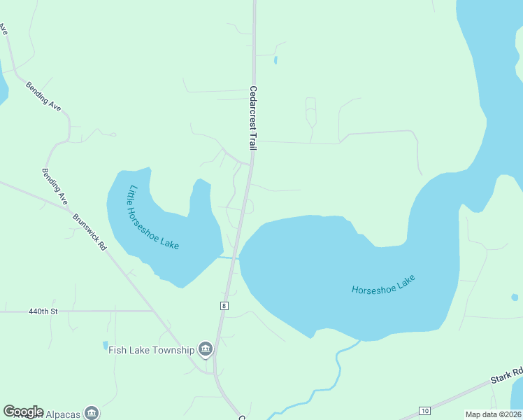 map of restaurants, bars, coffee shops, grocery stores, and more near 44315 Cedarcrest Trail in Harris