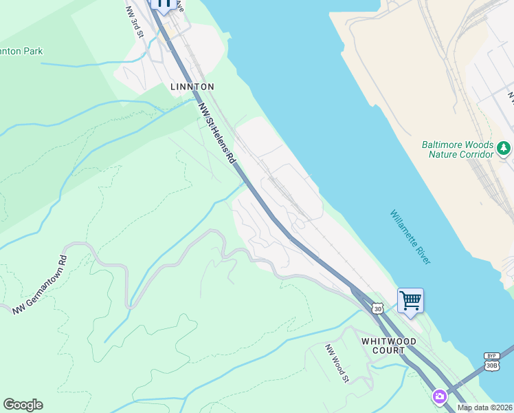 map of restaurants, bars, coffee shops, grocery stores, and more near 9609 Northwest Rosaria Avenue in Portland