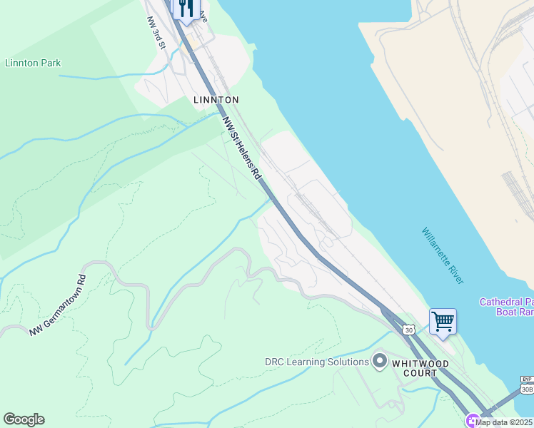 map of restaurants, bars, coffee shops, grocery stores, and more near 9737 Northwest Roseway Avenue in Portland