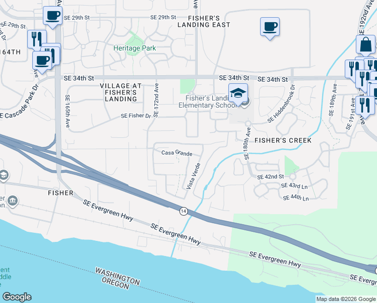 map of restaurants, bars, coffee shops, grocery stores, and more near 188 Camino Del Rio in Vancouver