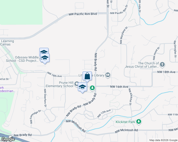 map of restaurants, bars, coffee shops, grocery stores, and more near 4239 Northwest Sage Loop in Camas