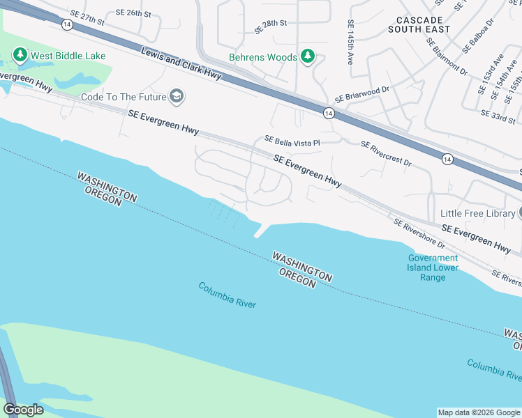 map of restaurants, bars, coffee shops, grocery stores, and more near 13921 Southeast 38th Street in Vancouver