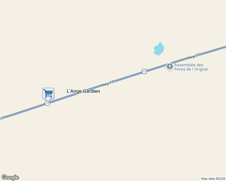 map of restaurants, bars, coffee shops, grocery stores, and more near 2375 County Road 17 in L'Orignal