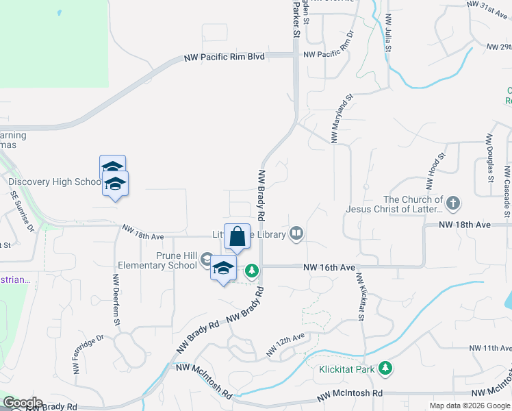 map of restaurants, bars, coffee shops, grocery stores, and more near 4320 Northwest 20th Avenue in Camas