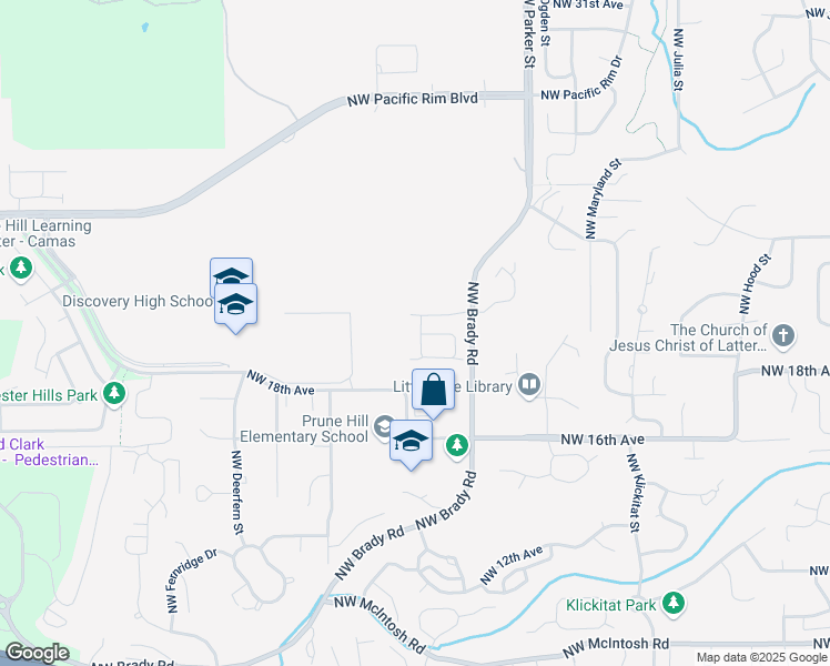 map of restaurants, bars, coffee shops, grocery stores, and more near 1915 Northwest Sage Street in Camas
