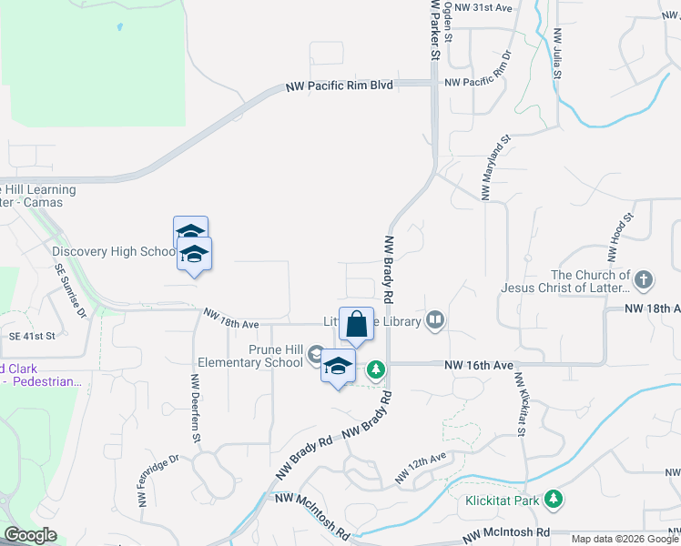 map of restaurants, bars, coffee shops, grocery stores, and more near 1927 Northwest Sage Street in Camas