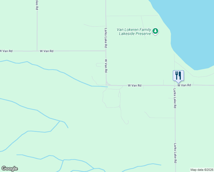 map of restaurants, bars, coffee shops, grocery stores, and more near 1501 West Van Road in Pellston