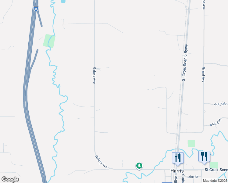 map of restaurants, bars, coffee shops, grocery stores, and more near 44401 Galaxy Avenue in Harris
