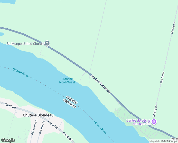 map of restaurants, bars, coffee shops, grocery stores, and more near 582 Route des Outaouais in Brownsburg-Chatham
