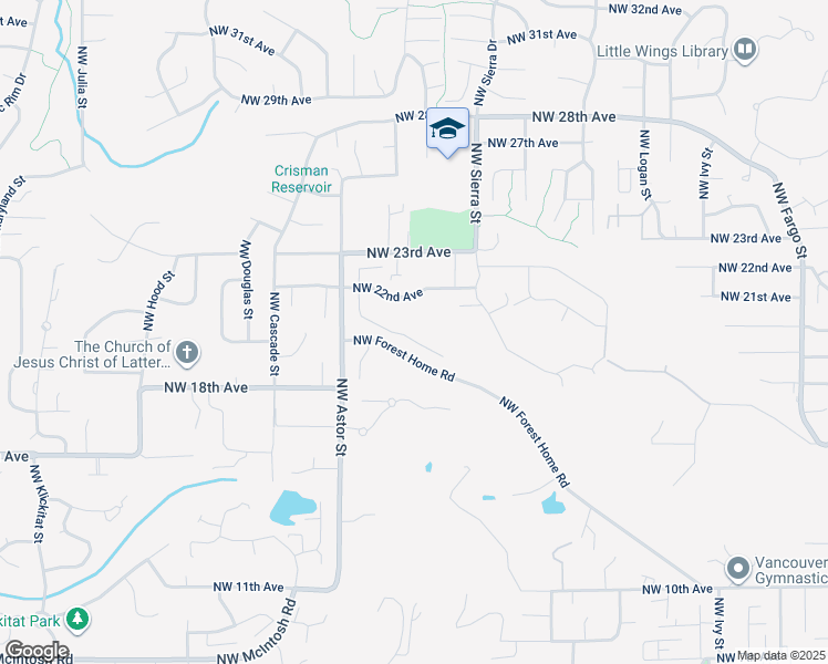 map of restaurants, bars, coffee shops, grocery stores, and more near 1974 Northwest Willow Drive in Camas