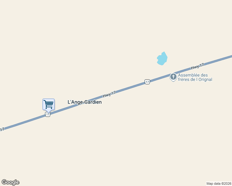 map of restaurants, bars, coffee shops, grocery stores, and more near 2375 County Road 17 in L'Orignal