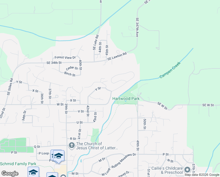 map of restaurants, bars, coffee shops, grocery stores, and more near 4475 Y Street in Washougal