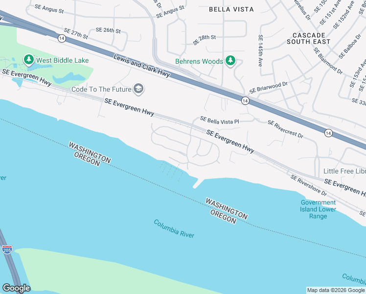 map of restaurants, bars, coffee shops, grocery stores, and more near 13807 Southeast 37th Street in Vancouver