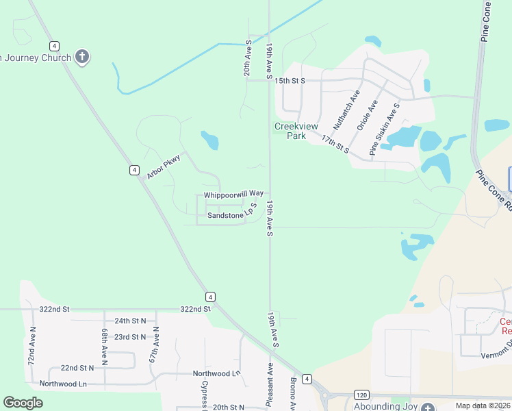 map of restaurants, bars, coffee shops, grocery stores, and more near 1901 Sandstone Loop South in Sartell
