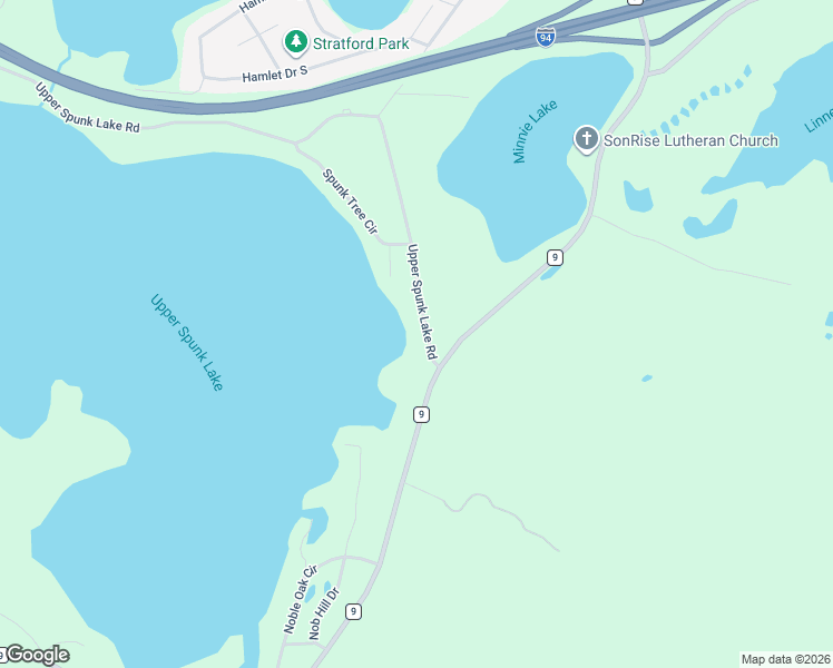 map of restaurants, bars, coffee shops, grocery stores, and more near 17075 Upper Spunk Lake Road in Avon