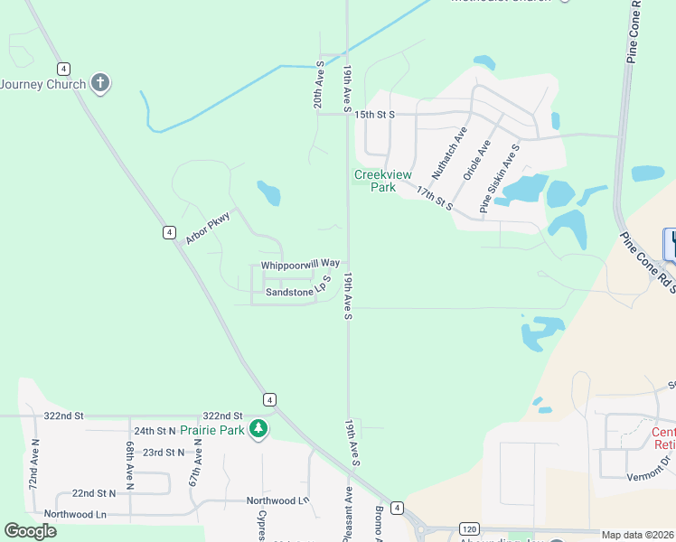map of restaurants, bars, coffee shops, grocery stores, and more near 1901 Sandstone Loop South in Sartell
