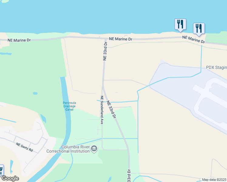 map of restaurants, bars, coffee shops, grocery stores, and more near 10000 Northeast 33rd Drive in Portland