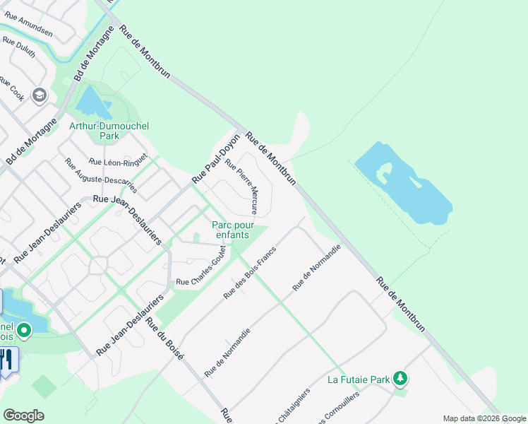 map of restaurants, bars, coffee shops, grocery stores, and more near 1145 Rue Jean-Vallerand in Boucherville