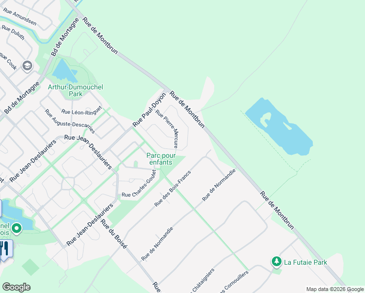 map of restaurants, bars, coffee shops, grocery stores, and more near 1145 Rue Jean-Vallerand in Boucherville