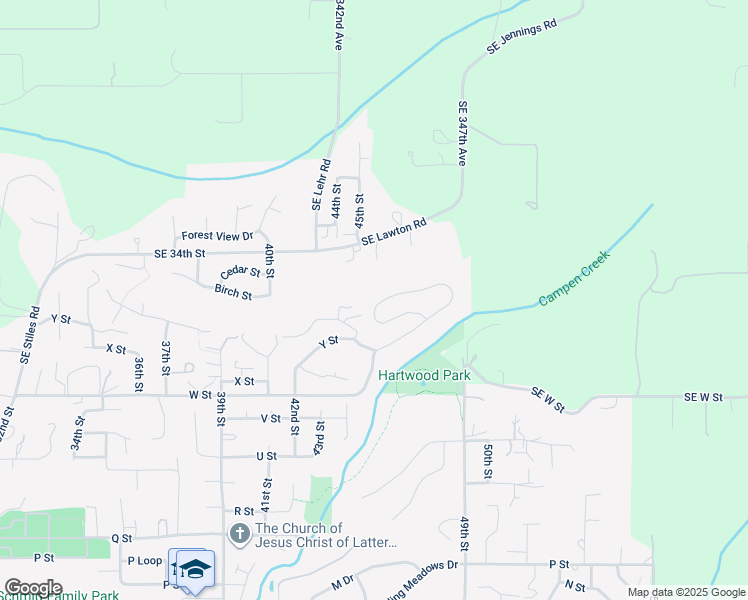 map of restaurants, bars, coffee shops, grocery stores, and more near 2597 48th Street in Washougal