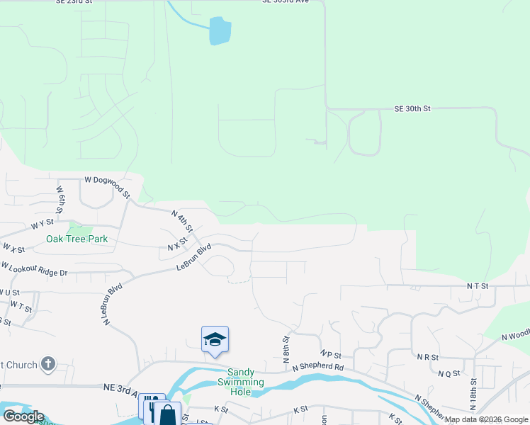 map of restaurants, bars, coffee shops, grocery stores, and more near 630 North Y Street in Washougal