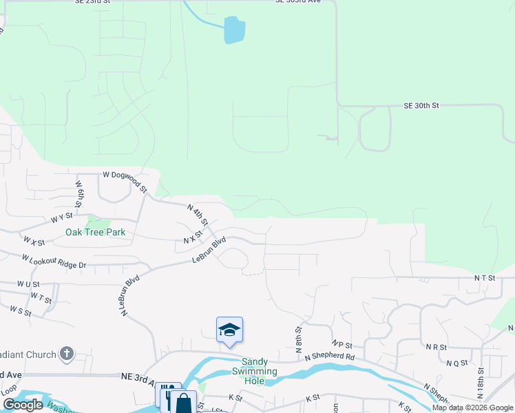 map of restaurants, bars, coffee shops, grocery stores, and more near 540 North Y Street in Washougal