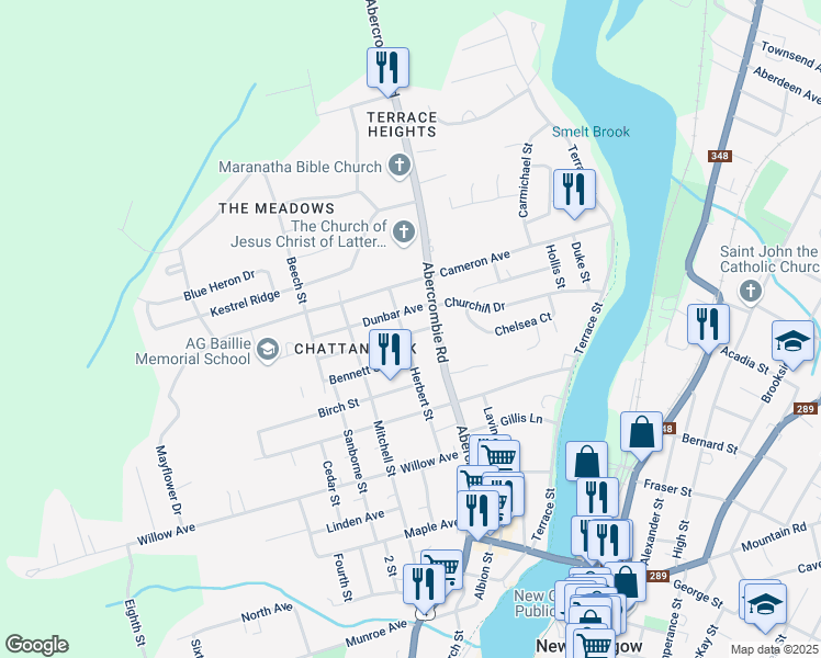 map of restaurants, bars, coffee shops, grocery stores, and more near 311 Victoria Avenue in New Glasgow