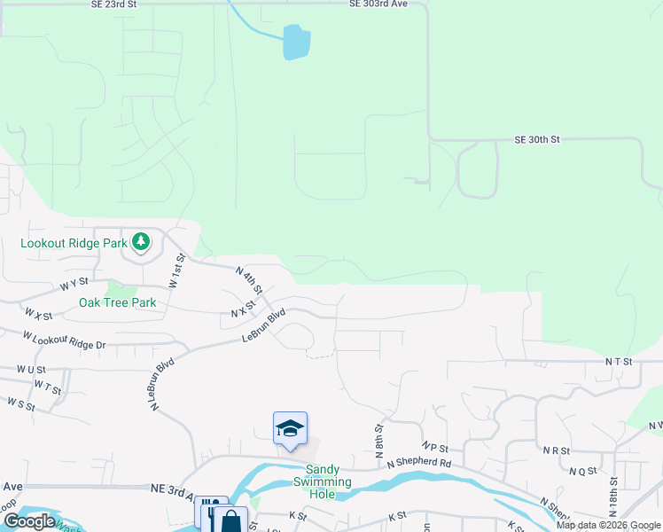 map of restaurants, bars, coffee shops, grocery stores, and more near 2339 North 6th Street in Washougal