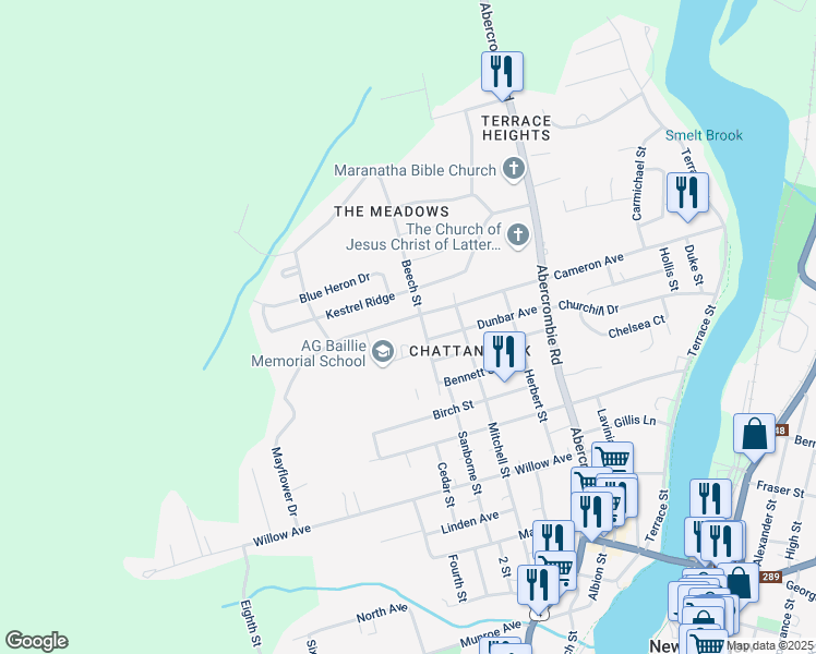 map of restaurants, bars, coffee shops, grocery stores, and more near 438 Cameron Avenue in New Glasgow