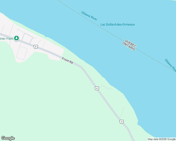 map of restaurants, bars, coffee shops, grocery stores, and more near 3605 Front Road in Hawkesbury