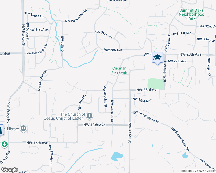map of restaurants, bars, coffee shops, grocery stores, and more near 2340 Northwest Douglas Street in Camas