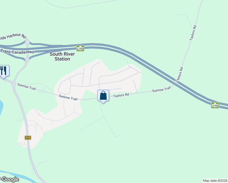 map of restaurants, bars, coffee shops, grocery stores, and more near 25 Rogers Drive in Antigonish