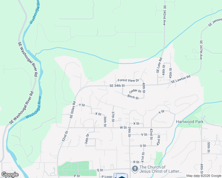 map of restaurants, bars, coffee shops, grocery stores, and more near 3129 37th Court in Washougal