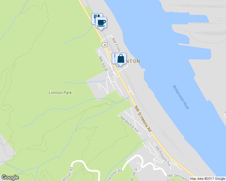 map of restaurants, bars, coffee shops, grocery stores, and more near 10503 Northwest 3rd Street in Portland