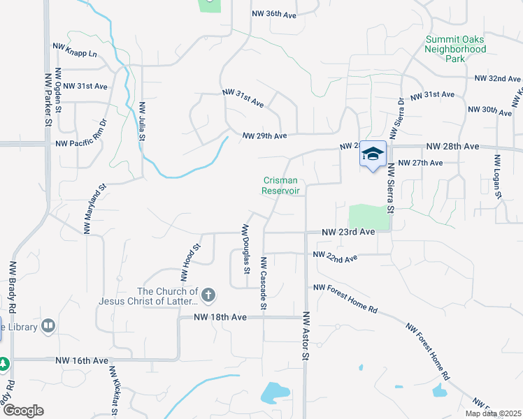 map of restaurants, bars, coffee shops, grocery stores, and more near 2715 Northwest 24th Avenue in Camas