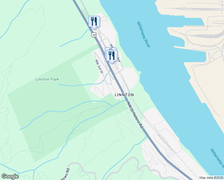 map of restaurants, bars, coffee shops, grocery stores, and more near 10472 Northwest 2nd Street in Portland