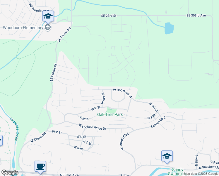 map of restaurants, bars, coffee shops, grocery stores, and more near 541 West Dogwood Street in Washougal