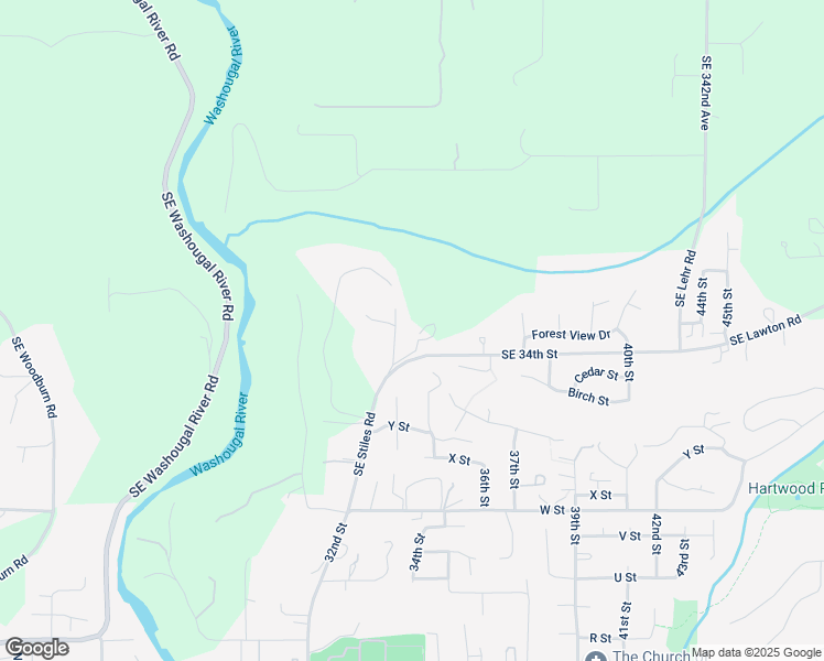 map of restaurants, bars, coffee shops, grocery stores, and more near 3412 Southeast Stiles Road in Washougal