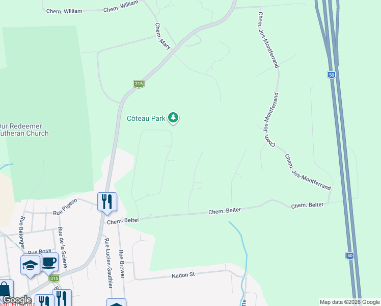 map of restaurants, bars, coffee shops, grocery stores, and more near Chemin du Bocage in L'Ange-Gardien