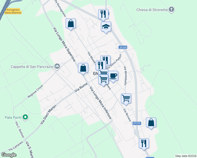 map of restaurants, bars, coffee shops, grocery stores, and more near 1 Via Silvio Pellico in Ghemme DOCG