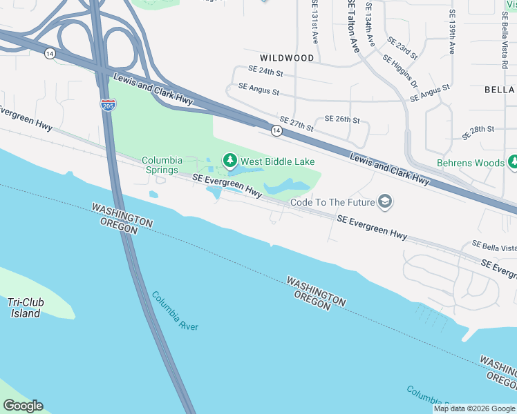 map of restaurants, bars, coffee shops, grocery stores, and more near Southeast Biddle Road in Vancouver