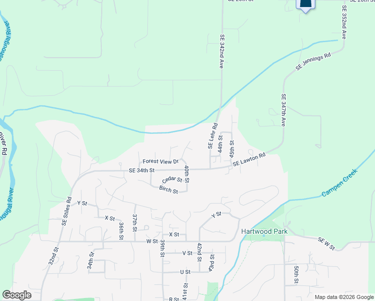 map of restaurants, bars, coffee shops, grocery stores, and more near 4054 Forest View Drive in Washougal